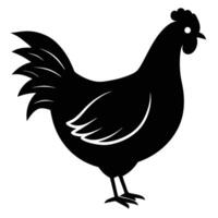 Charming hen chicken silhouette icon for nature, farm, and animal design projects vector