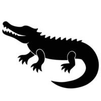 Abstract Crocodile Silhouette Icon with Predator Design vector