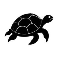 Dynamic Turtle Silhouette Icon for Nature and Wildlife Art vector