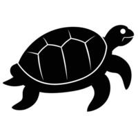 Stylized Turtle Silhouette Icon for Sustainable Art vector