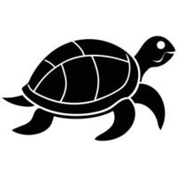 Detailed Turtle Silhouette Icon for Nature and Environmental Art vector