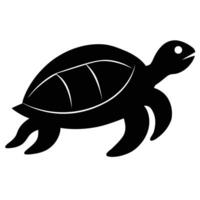 Bold Turtle Silhouette Icon for Nature and Ocean Designs vector