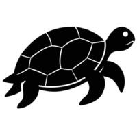 Bold Turtle Silhouette Icon for Environmental Awareness Art vector