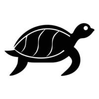 Minimalistic Turtle Silhouette Art Icon for Wildlife Design vector
