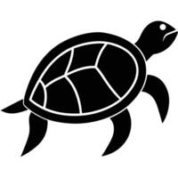 Sleek Turtle Silhouette Icon for Aquatic Design vector