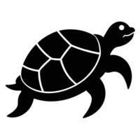 Stylized Turtle Silhouette Icon for Nature Art vector