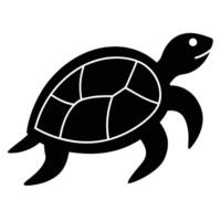 Simple Turtle Silhouette Icon for Eco Art Projects vector