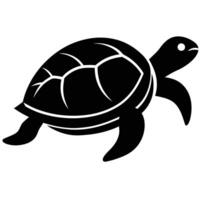 Minimal Turtle Silhouette Icon for Eco Projects vector