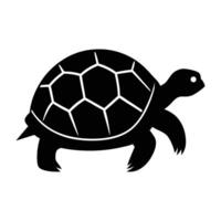 Graceful Tortoise Silhouette Icon for Ocean and Conservation Art vector