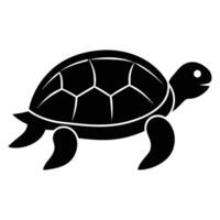 Graceful Turtle Silhouette Icon for Ocean Conservation Art vector