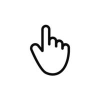 A black and white illustration of a hand pointing up vector