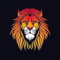 Lion head colorful gradient illustration vector