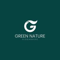 Green nature logo design vector