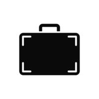 A black suitcase icon on a white background vector