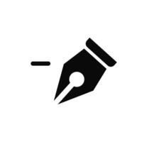 A black and white icon of a pen and ink vector