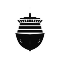 A black and white illustration of a cruise ship vector