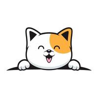 A cartoon cat with a smile on its face vector