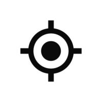 A black and white icon of a target vector