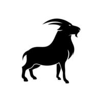 Goat silhouette on white background vector