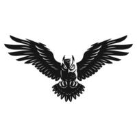 An owl with wings spread out on a white background vector