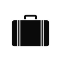 Black suitcase icon on white background vector