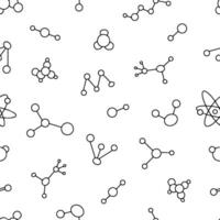 The molecules. Seamless pattern with hand-drawn different molecules vector