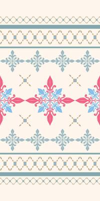 Grandeur Elegance Scrollwork Ornament Embroidery Pattern. Opulence Royal Silk Weaves Luxury Style on Beige Background. Pink Blue Green Border with Geometric Decoration Classy Design Rich Fabric Carpet