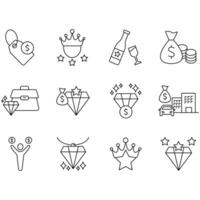 Luxury icons set..Set of editable stroke icons.Set of Luxury vector