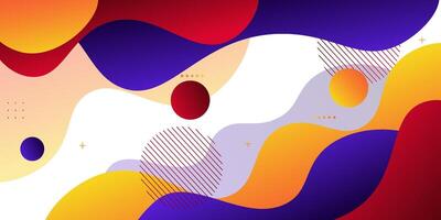Modern blue orange geometric business banner design. Creative banner design with wave shape and line as template. Simple horizontal banner. Eps10 vector