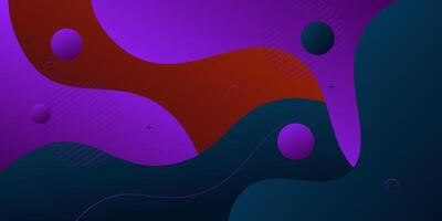 Simple blue and purple geometric business banner design. Creative banner design with wave shape and lines on red background for template. Simple horizontal banner. Eps10 vector