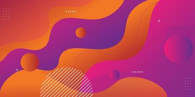 Modern colorful purple and orange geometric business banner design. Creative banner design with wave shapes for template. Simple horizontal banner. Eps10 vector