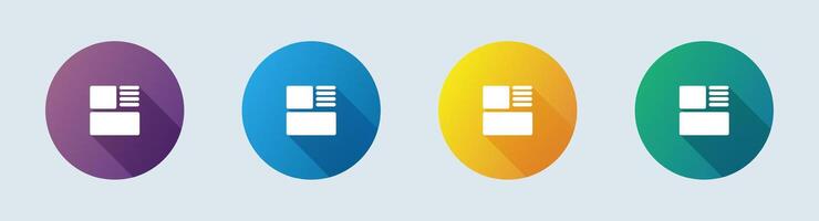 Four toothbrushes with different colors on a blue background vector