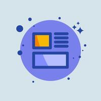 A flat icon of a computer screen with a yellow and orange background vector