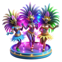 Samba Dancers in Vibrant Costumes on Stage png