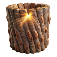 impressive abstract Glowing Log Container Rustic, Wooden, Decorative original png