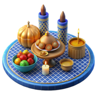 beautiful abstract Festive Table Setting with Candles, Sweets, and Fruit exclusive png
