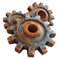 impressive rustic Rusty Gears Interlocking Metal Cogs high resolution png