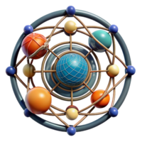 impressive minimalist Interconnected Planetary System A 3D Model authentic png