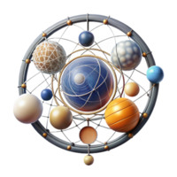 vibrant abstract Abstract Celestial Sphere Orbits, Planets, and Cosmic Design high resolution png