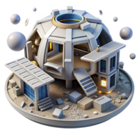 Futuristic Dome House Modular Design, Space-Age Architecture, 3D Render png