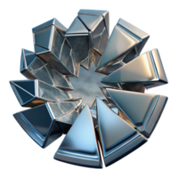 extraordinary abstract Metallic Geometric Fractal Abstract 3D Render genuine png