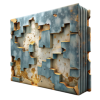 Decaying Abstract Structure 3D Render of Eroded Blocks png