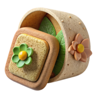 Floral Container with Decorative Cookies png