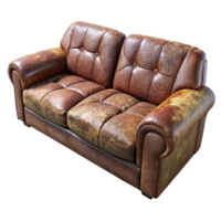 stunning classic Distressed Leather Sofa Vintage Style Three-Seater high quality png