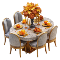 Autumn Harvest Dining Table Setting png