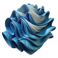 Abstract Blue Wave Forms 3D Render of Flowing, Layered Design png