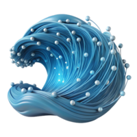 vibrant abstract Abstract Blue Wave with Embedded Spheres 3D Render exclusive png