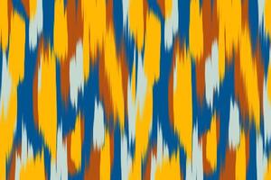 Orange and Yellow Stripe Ikat Seamless Pattern. Design for fabric, background, wallpaper, textile, wrapping, carpet, print, clothing vector