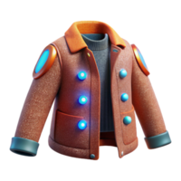 magnificent traditional Futuristic Smart Jacket Luminous Buttons, Tech Style professional png