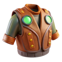 stunning abstract Steampunk Vest Futuristic Fashion, 3D Render authentic png